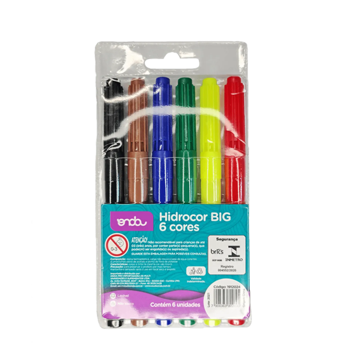 Caneta Hidrocor Big C/ 6 Cores UN. - Onda