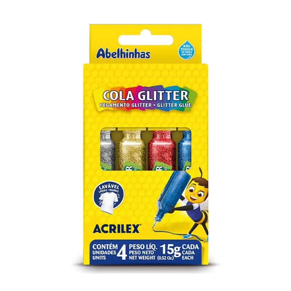 Cola C/ Glitter C/ 4 Cores 15 G  - Acrilex