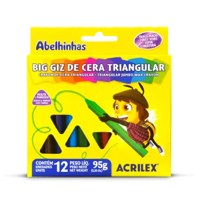 Giz De Cera Triangular C/12 Cores  95G - Acrilex