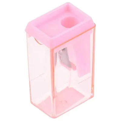 Apontador Retangular C/ Depósito Tom Pastel Rosa C/ 1 Furo - Onda