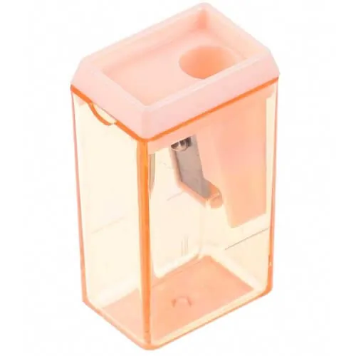 Apontador Retangular C/ Depósito Tom Pastel Laranja C/ 1 Furo - Onda