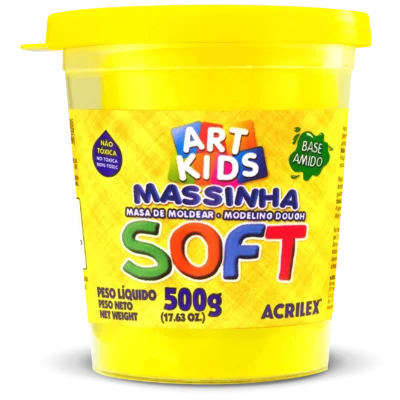 Massa De Modelar Soft 500G Amarelo Limão - Acrilex