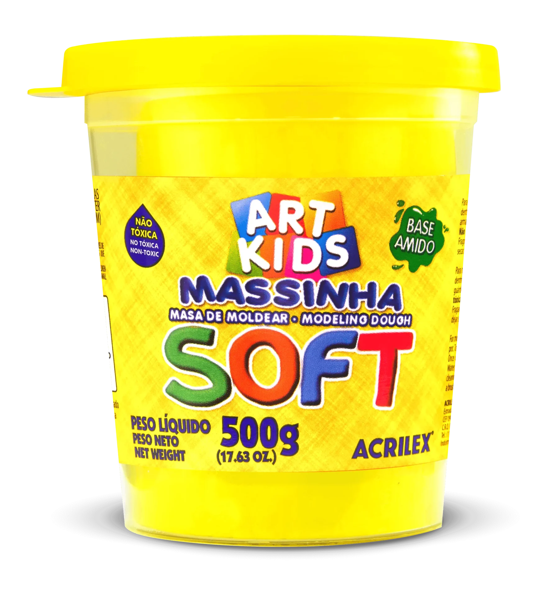 Massa De Modelar Soft 500G Amarelo Limão - Acrilex