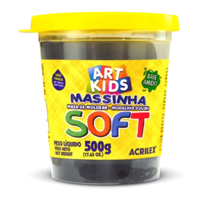 Massa De Modelar Soft 500G Preta - Acrilex