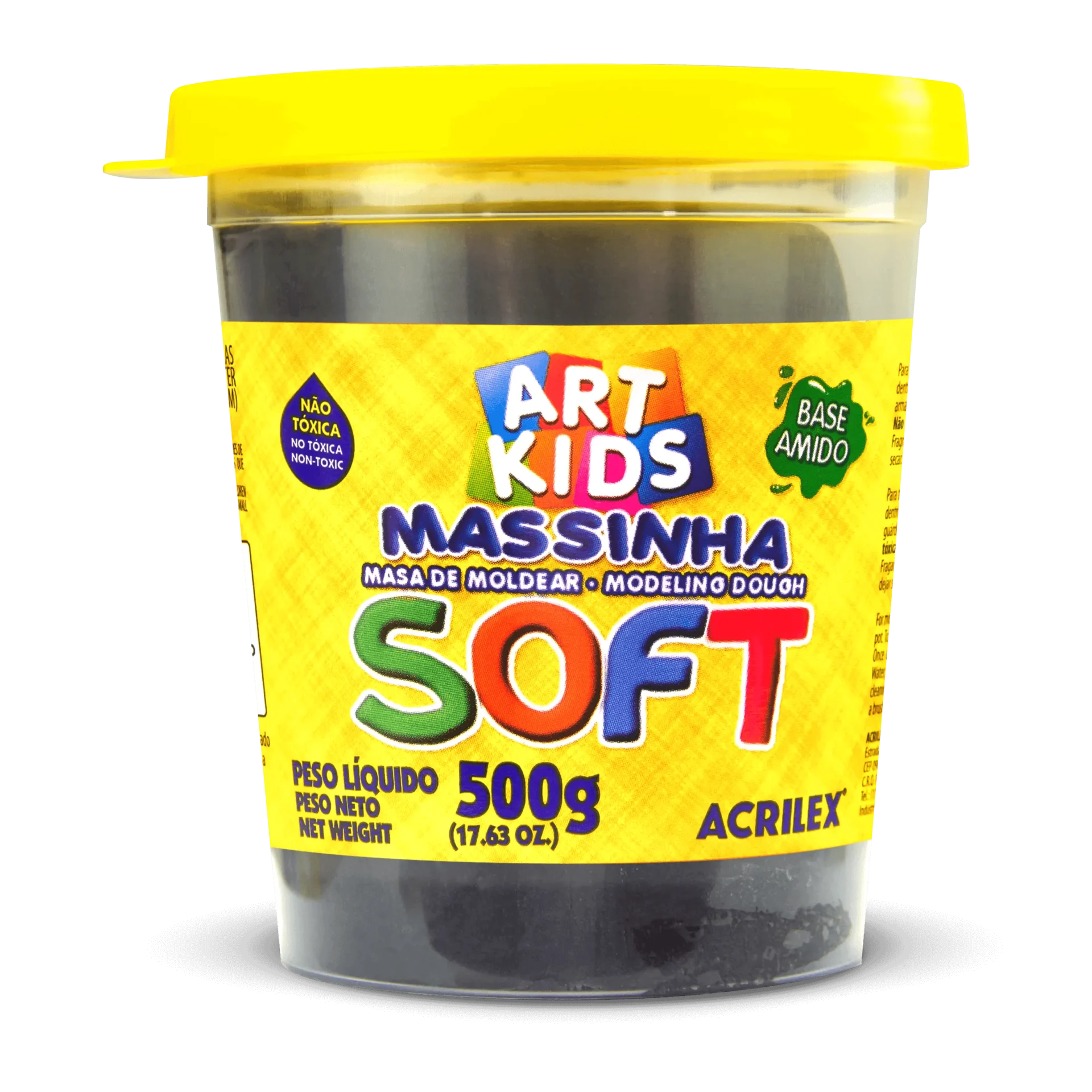 Massa De Modelar Soft 500G Preta - Acrilex