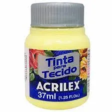 Tinta P/ Tecido Amarelo Bebê 37 ml  - Acrilex