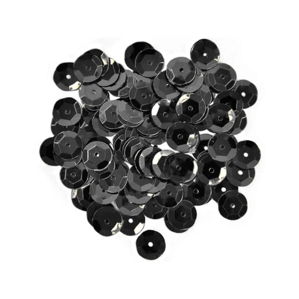 Pote De Lantejoulas Preto 2 G UN. - Real Seda