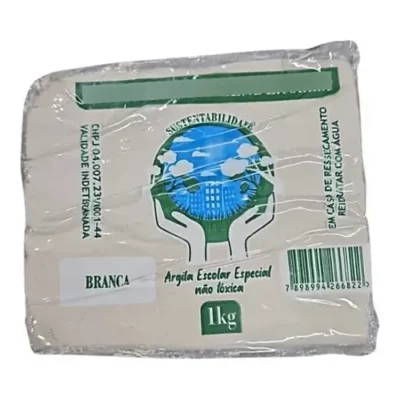 Argila Branca Escolar 1Kg  - Rezende