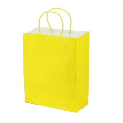 Sacola De Papel Amarela 26 cm X 19,5 cm X 9,5 cm  - Cromus