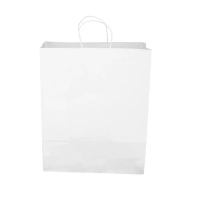 Sacola De Papel Branca 26 cm X 19,5 cm X 9,5 cm  - Cromus