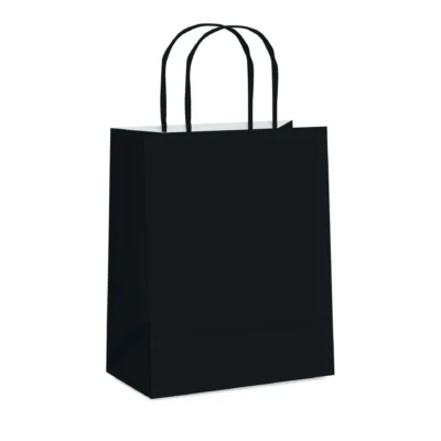 Sacola De Papel Preto 21,5 cm X 15 cm X 8 cm  - Cromus