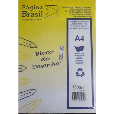 Bloco De Desenho A4 Peso 150 grs 210 mm X 297 mm C/ 20 Fls.  - Página Brasil