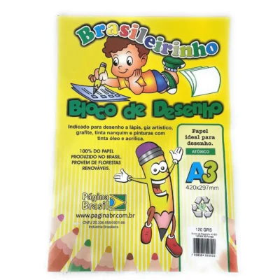 Bloco De Desenho A3 Peso 40 120 grs 297 X 420 mm C/ 20 Fls.  - Página Brasil