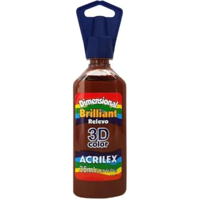 Tinta Dimensional Brilliant Marrom 35 ml  - Acrilex