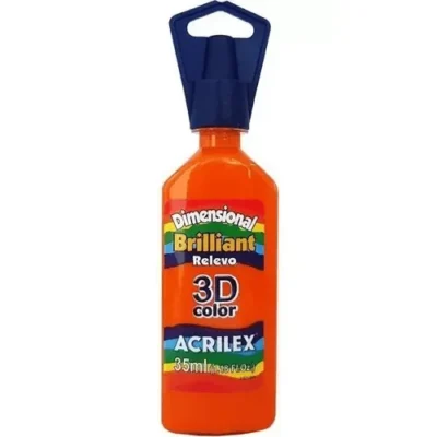 Tinta Dimensional Brilliant Laranja 35 ml  - Acrilex