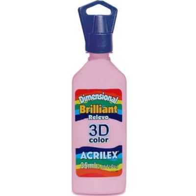 Tinta Dimensional Brilliant Rosa Bebê 35 ml  - Acrilex