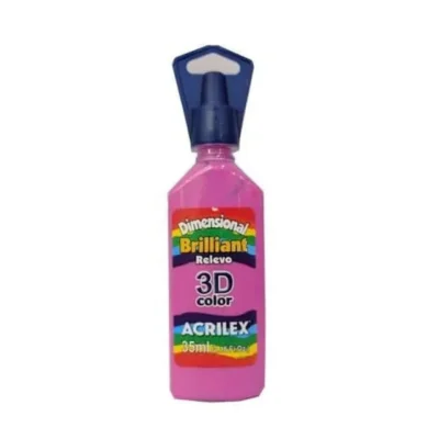Tinta Dimensional Brilliant Rosa Fuchsia 35 ml  - Acrilex