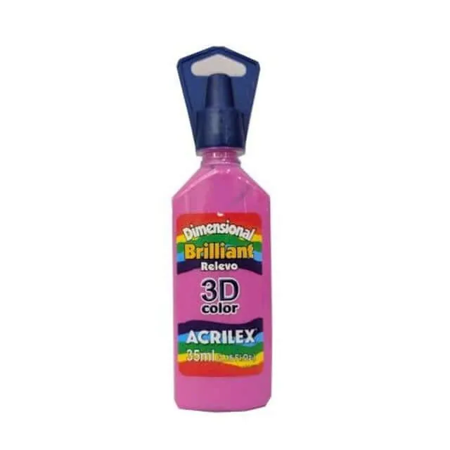 Tinta Dimensional Brilliant Rosa Fuchsia 35 ml  - Acrilex