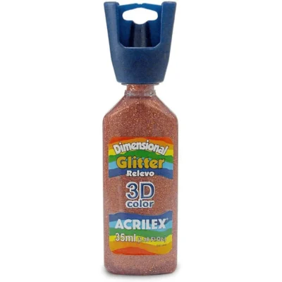 Tinta Dimensional Glitter Cobre 35 ml  - Acrilex