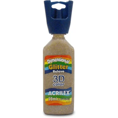 Tinta Dimensional Glitter Amarelo 35 ml  - Acrilex