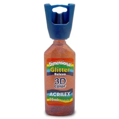Tinta Dimensional Glitter Ferrugem 35 ml  - Acrilex