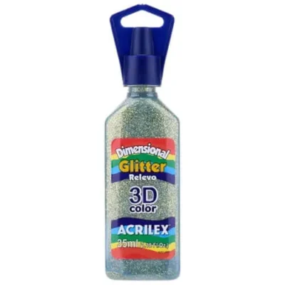 Tinta Dimensional Glitter Verde Citrico 35 ml  - Acrilex