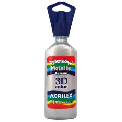 Tinta Dimensional Metallic Prata 35 ml  - Acrilex