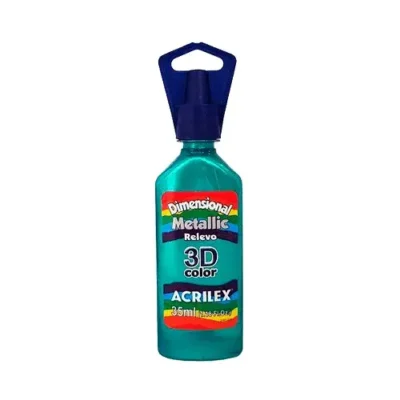 Tinta Dimensional Metallic Verde 35 ml  - Acrilex