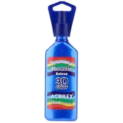 Tinta Dimensional Metallic Azul 35 ml  - Acrilex