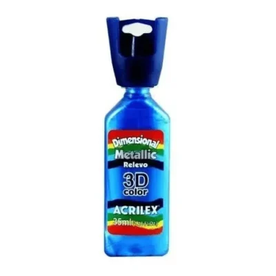 Tinta Dimensional Metallic Azul Caribe 35 ml  - Acrilex