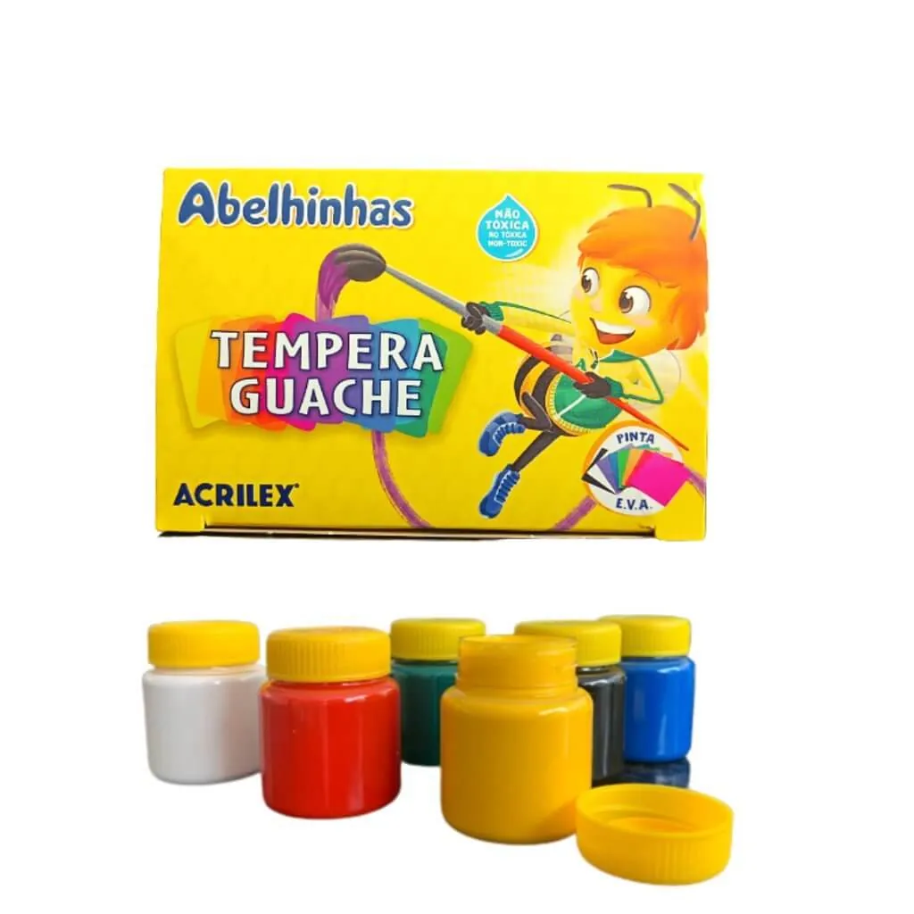 Tinta Guache C/ 6 Cores 15 ml  - Acrilex