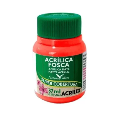 Tinta Acrílica Fosca Vermelho Fogo 37 ml  - Acrilex