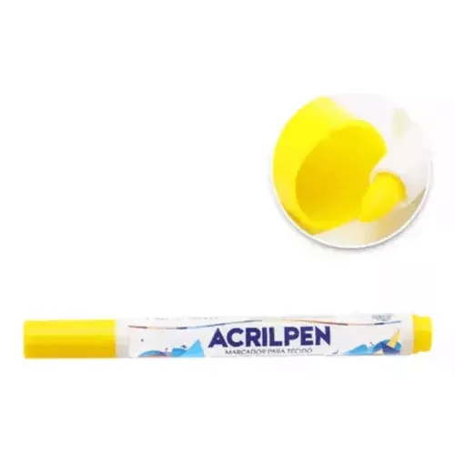 Marcador P/ Tecido Acrilpen Amarelo - Acrilex