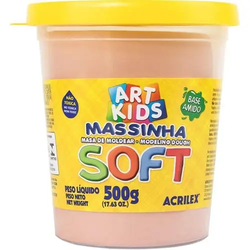 Massa De Modelar Soft 500G Amarelo Pêssego - Acrilex