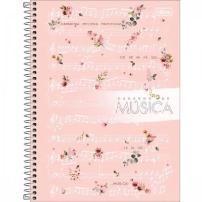 Caderno De Música 80 Folhas Rosa - Tilibra
