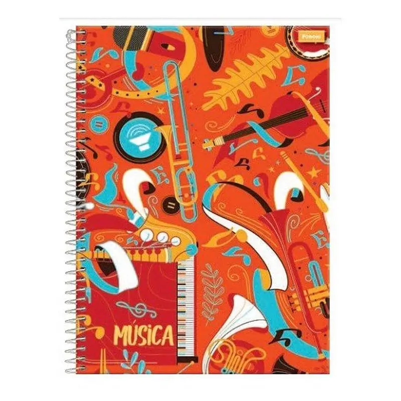 Caderno De Música 80 Folhas Vermelho - Foroni