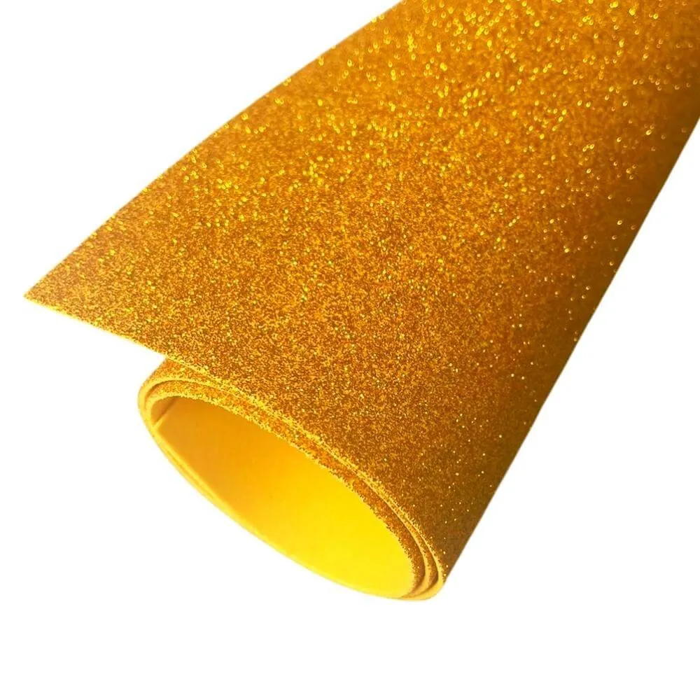 Folha Eva Metalizado/ Glitter Dourado 40 cm X 48 cm  - Onda