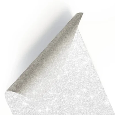 Folha Eva Metalizado/ Glitter Branco 40 cm X 48 cm  - Onda