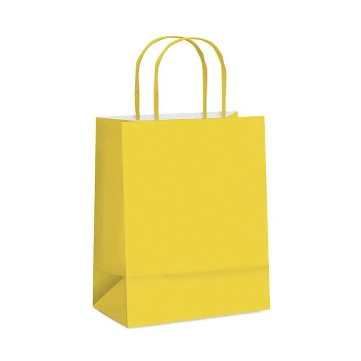 Sacola De Papel Amarelo 32 cm X 26,5 cm X 13 cm  - Cromus