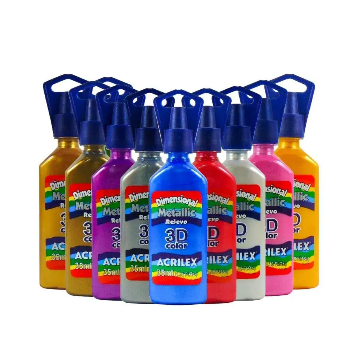 TINTA DIMENSIONAL METALLIC 35 ML UN. - ACRILEX ( CORES DIVERSAS )
