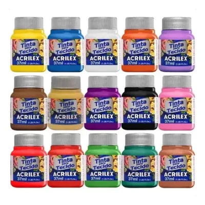TINTA P/ TECIDO 37 ML UN. - ACRILEX ( CORES DIVERSAS )