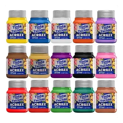 TINTA P/ TECIDO 37 ML UN. - ACRILEX ( CORES DIVERSAS )