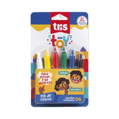 Giz P/ Pintura Facial Toy C/ 6 Cores - Tris