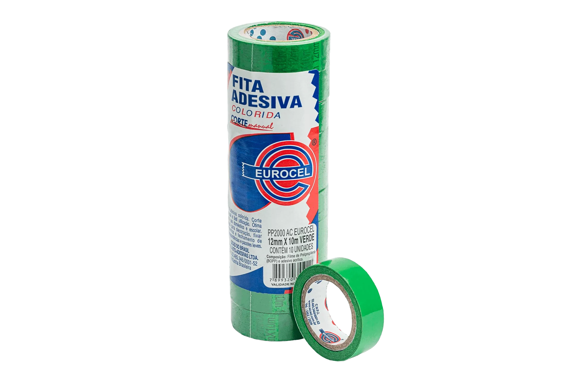 Fita Durex Verde 12 mm X 10 M - Eurocel