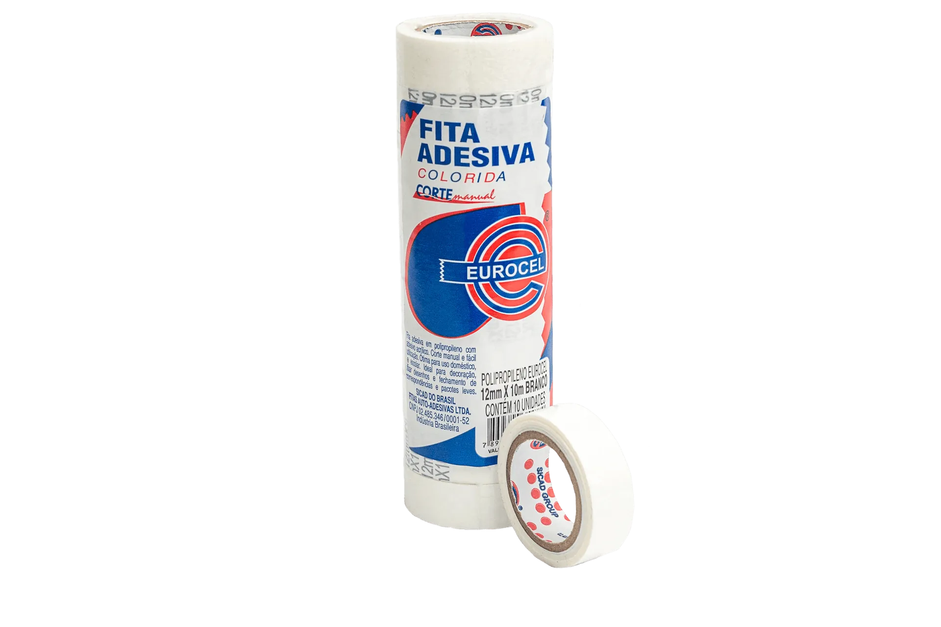 Fita Durex Branca 12 mm X 10 M - Eurocel
