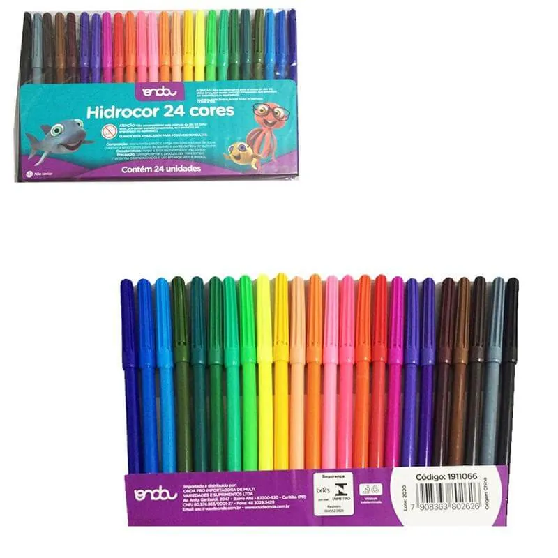 Caneta Hidrocor C/ 24 Cores UN. - Onda