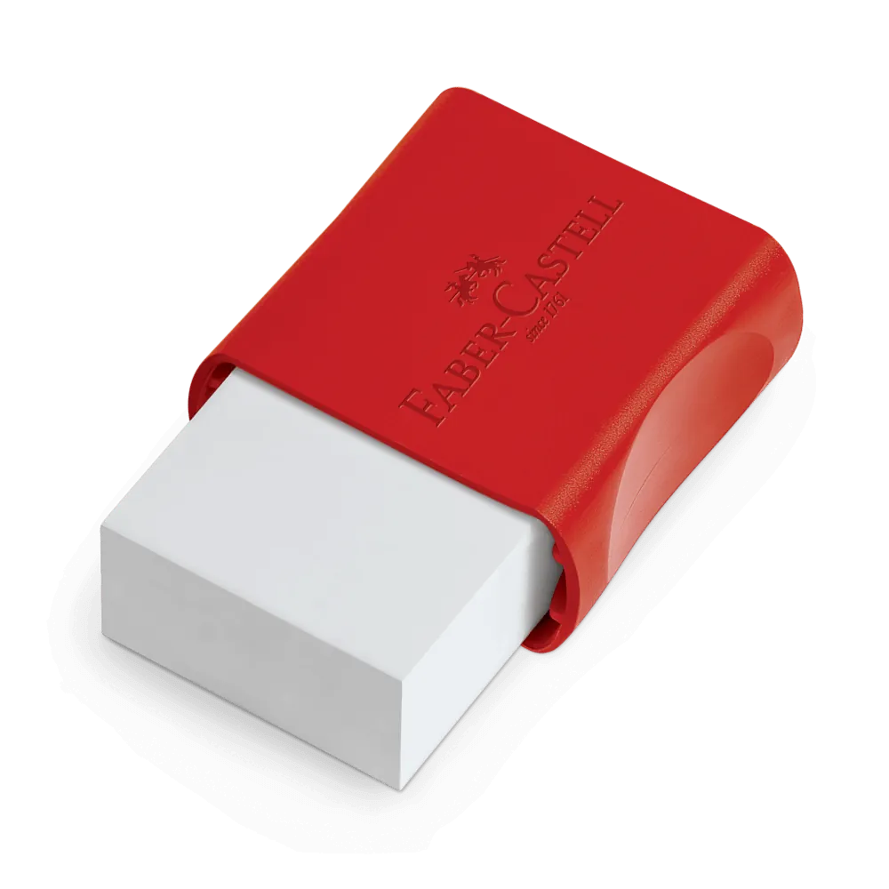 Borracha Branca C/ Capa Vermelha Pequena - Faber-Castell