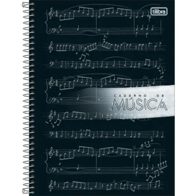 Caderno De Música 80 Folhas Preto - Tilibra