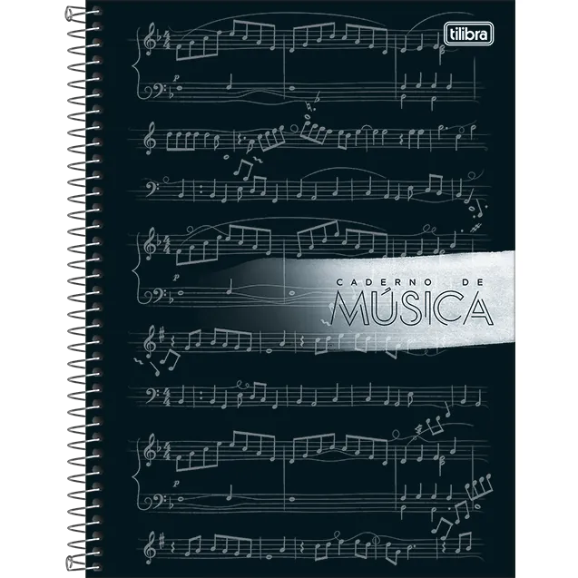 Caderno De Música 80 Folhas Preto - Tilibra
