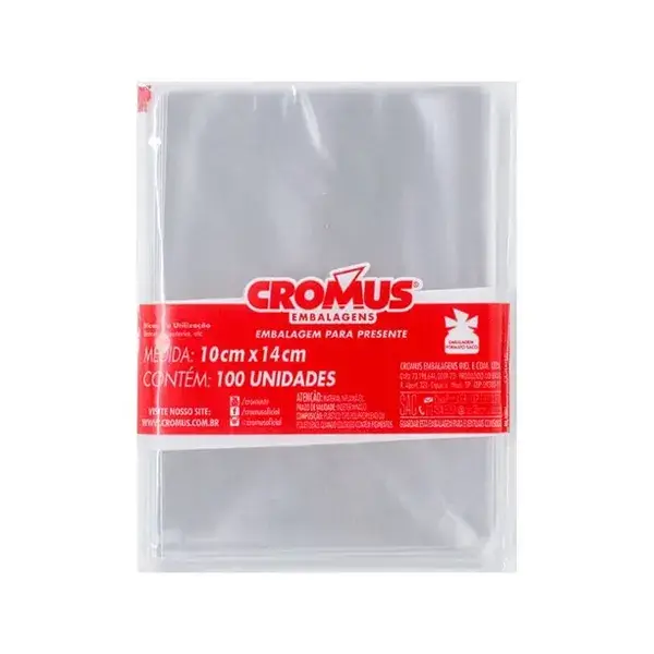 Saco Transparente 10 cm X 14 cm C/ 50  - Cromus